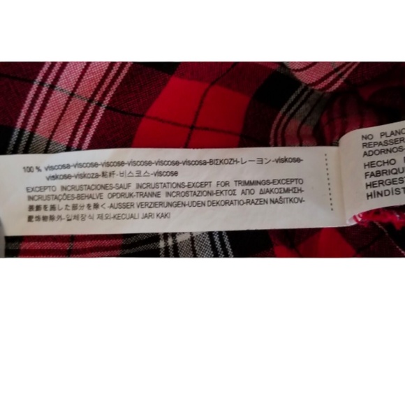 Zara TRAFALUC Collection Checked Tie-Up Shirt. Size M - Picture 4 of 5